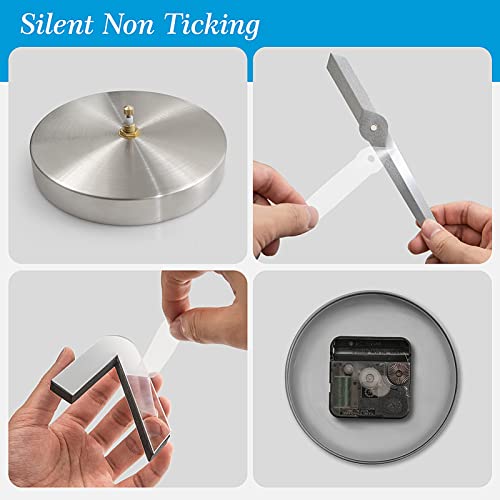 Vreaone Large Wall Clock For Living Room Decor,Frameless Diy Modern 3D Wall Clock With Mirror Numbers Stickers For Home Bedroom Office Wall Decorations Ideas(Silver) #TOP3