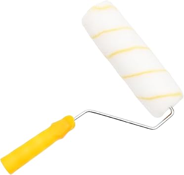 Paint Roller Cover with Frame Set, 8 Inch Microfiber Paint Rollers, House Painting Supplies, Washable Roller Covers for Painting Walls Ceilings, Yellow