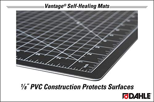Dahle - 10671-12580 Vantage 10671 Self-Healing Cutting Mat, 12"X18", 1/2" Grid, 5 Layers For Max Healing, Perfect For Crafts & Sewing, Black #TOP3