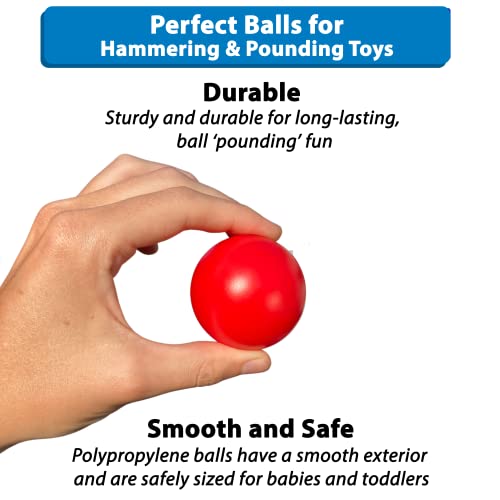 Multicolored Replacement Ball Set (1.75") For Pound A Ball Baby Hammering & Pounding Toys | Durable, Crush-Proof Plastic Balls Perfect For Toddler Pound A Ball Toy & Baby Ball Drop Toys | 6 Ball Set #TOP2