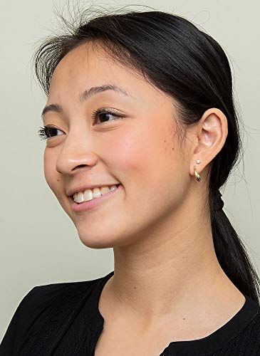 Small 14K Yellow Gold Thick Diamond Cut Hoop Earrings, 0.5 Inches, 14Mm (3Mm Tube) (14Mm) #TOP3