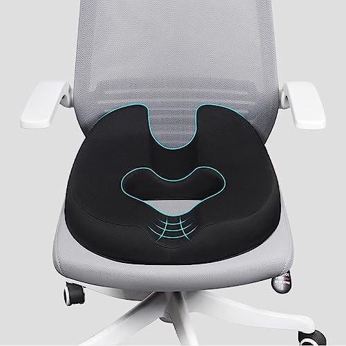 FOUNDCOOL Memory Foam Seat Cushion, Office Chair Cushion, Hemorrhoid Cushion, Pressure Pain Relief Cushion for Wheelchair Desk Chair Support Pad Non-Slip Pillow