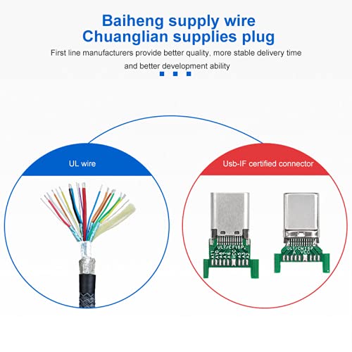 Cabo de extensão USB C de ângulo reto 100 W PD curvado USB 3.1 Tipo-C Cabo de extensão de nylon 4K 1