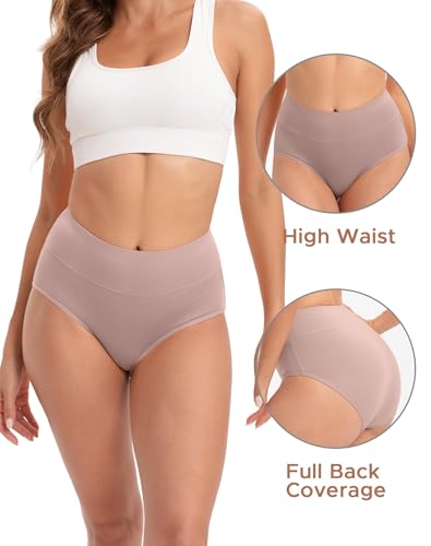 INNERSY Women's Underwear Cotton Soft Underwear High Waisted Breathable Briefs 5 Pack2