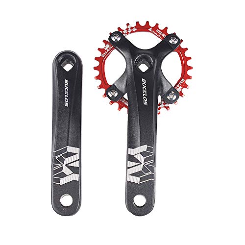 Bucklos 【Us-Stock】 Mtb 104 Bcd Single Speed Crankset, Mountain Bike 170Mm Square Taper Crankset With 30T Narrow Wide Teeth Chainring (Six Color), Bike Crank Arm Set #TOP1