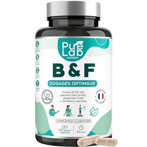B&F – Actifs 100% Naturels, Plantes et Vitamines - 120 gélules Vegan - Fabriqué en France