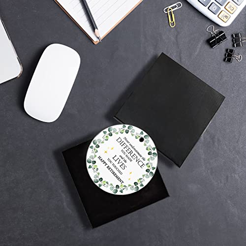 Retirement Christmas Ornament 2023 Round Christmas Tree Ornaments Keepsake Gifts For Retirement Perfect Retirement Gifts For Women Or Men Flat Circle Ceramic Ornament 3" With A Gift Box #TOP3