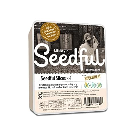 7 x 275g SEEDFUL Buckwheat Loaf Slices ( 4 Slices Each ), Wellbeing, Lifestyle, Gluten Free, Wheat Free, Vegan, Vegetarian, Seeded Bread, Pure Grain Loaf, Fiber, Protein, Magnesium Cover