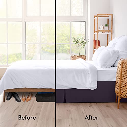 Utopia Bedding Full Bed Skirt - Soft Quadruple Pleated Ruffle - Easy Fit With 16 Inch Tailored Drop - Hotel Quality, Shrinkage And Fade Resistant (Full, Purple) #TOP2