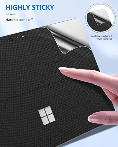 MoKo Tablet Back Skin Stick Decal for Microsoft Surface Pro 7 Plus (2021)/ Pro 7/ Pro 6/ Pro 5/Pro 4/Pro Lte, PU Leather protective Decal Body Skin Cover for Microsoft Surface Pro 7 Plus 2021, Black