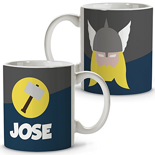 LolaPix Taza Superhéroes Personalizada con Nombre. Regalo Friki.