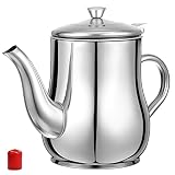 YARDWE Stainless Steel Oil Strainer Pot, 24oz Grease Container with Fine Mesh Strainer, Oil Dispensi