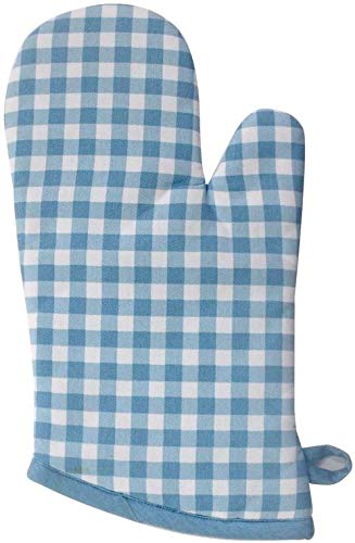 Cotton Candy Oven Mitten And Pot Holder Set.100% Cotton. One Pot Holder - 8"X8" And One Oven Mitts - 7"X13", Comfortable, Machine Washable, Heat Resistant - Baby Blue #TOP1