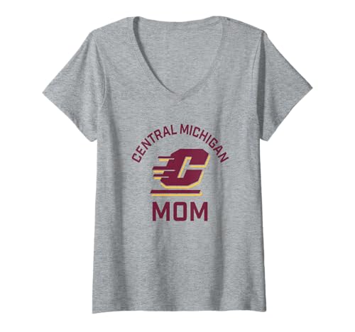 Womens Central Michigan University CMU Chippewas Arched Mom V-Neck T-Shirt