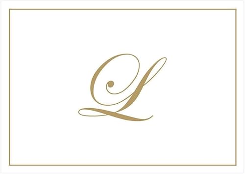 Miniatura 42 de Caspari Tarjetas de notas doradas en caja con iniciales en relieve en letra V, 16 tarjetas y sobres Dorado (Gold V)