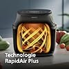 Philips Airfryer Série 3000 - Air Fryer 7.2 L, 16-en-1, Fenêtre de cuisson, Technologie RapidAir, jusqu'à 90% de matières grasses en moins, Application HomeID, coloris Noir (NA340/00)