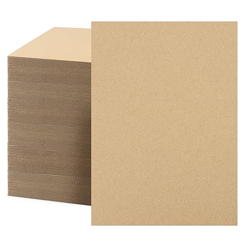 Image of Mat Board Center, 200-Pack Corrugated Cardboard Sheets 5x7 Inches Flat Card Board Inserts for Packing, Shipping, Mailing, DIY Crafts