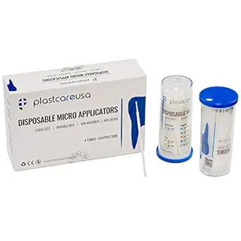 400 White Super Fine Tips Disposable Micro Applicator Dental Bendable Brushes, 4 Tubes of 100