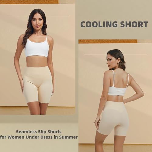 JTJFIT Women High-Waisted Slip Shorts for Under Dresses Seamless Short Boyshorts Smooth Panties Anti Chafing Underdress2