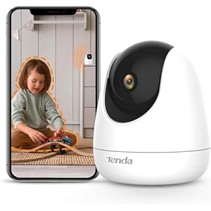Tenda Indoor WiFi Camera,1080P Pet Dog Camera,360° Home Security Camera,12M Night Vision,2-Way Audio,Smart Tracking,AI Human/Motion Detection,Privacy Mode,SD&Cloud Storage(CP3)