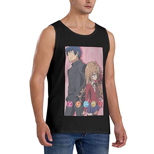 Anime Toradora Taiga & Ryuuji Tank Top Mens Casual Vest Summer O-Neck Sleeveless Clothes Black #TOP6