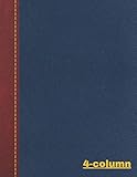4-Column: Simple 4-Column Notebook | Perfect Binding | Durable Softcover | Lined With 4-Column...