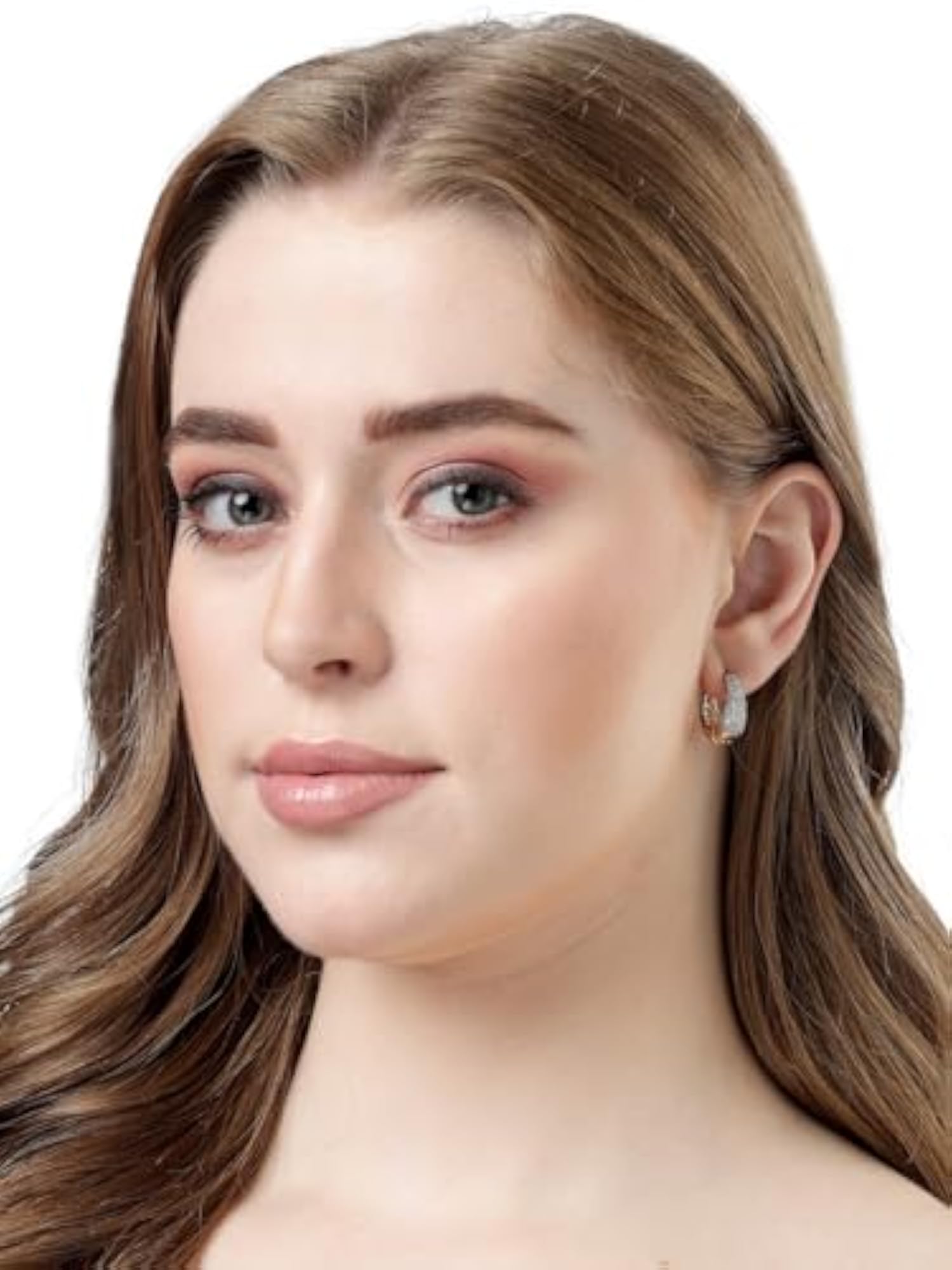 Plated American Diamond Bali/Hoop Earring for Fashion