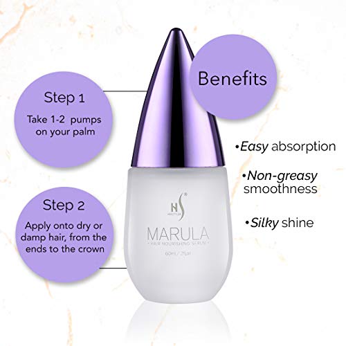 Herstyler Marula Oil Hair Serum - Anti Frizz Hair Serum For Frizzy And Damaged Hair - Marula Serum For Straightening - Hair Shine Serum For Hair - 2 Fl. Oz. #TOP4