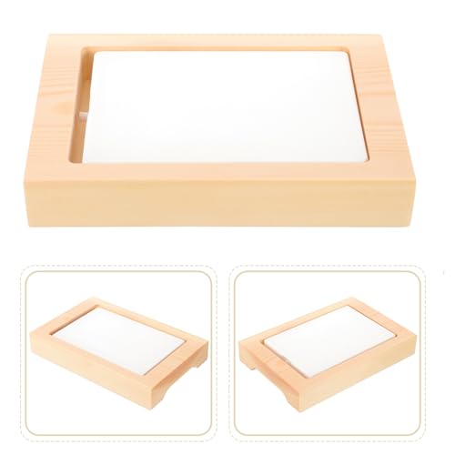 Plato rectangular para sushi con base de madera miniatura 5