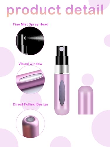 Travel Perfume Bottle Refillable,5ml Portable Travel Perfume Atomizer Refillable,Mini Cologne Perfume Spray Bottle,Scent Pump Case for Traveling and Outgoing (4Pack)3