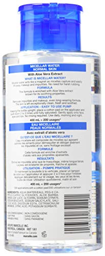 Marcelle Micellar Water, Normal Skin, Makeup Remover, Aloe Vera Extract, Sensitive Skin And Eyes, Oil-Free, Alcohol-Free, Fragrance-Free, Hypoallergenic, Cruelty-Free, 13.5 Fl. Oz. #TOP1