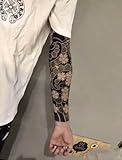 Autocollant De Tatouage Temporaire À Base De Plantes, Jus Semi-Permanent, Étanche, Grande Photo, Fleur, Main, Bras, Style Japonais Longue Durée De Deux Semaines