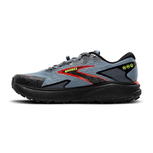 Brooks Men’s Divide 5 Trail Running Shoe - Citadel/Ebony/Lime - 12 Medium