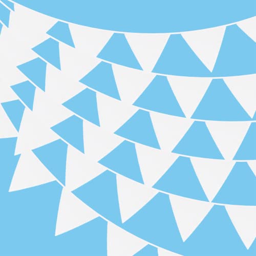G2PLUS White Cotton Fabric Bunting - 10M Fabric Wedding Bunting - 36PCS White Fabric Wedding Banner for Wedding Birthday Party Decoration