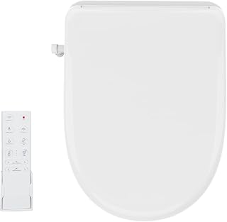 Davivy Electronic Bidet Toilet Seat,Heated Smart Toilet Seatwith Remote Control Instant Water Heating,Stainless Steel Nozzle, Night Light, Elongated (White)