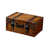 [Utilisation] Cette malle de rangement en bois convient pour des produits de beauté, des cartes postales, des reçus, des photos, des petits appareils électroniques, des bibelots, des bijoux précieux, des pièces de jeux, du matériel photo, des embellissements pour le scrapbooking, une trousse de premiers secours, des CD des articles de toilette