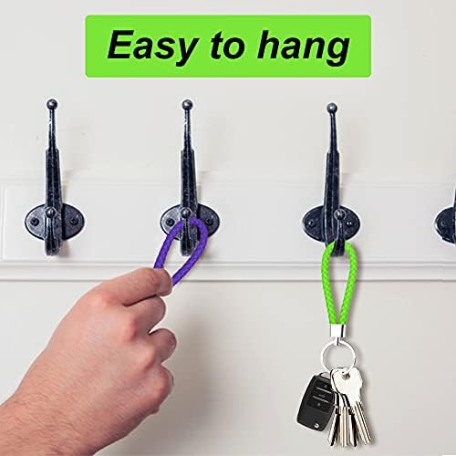 SwirlColor Braided PU Leather Strap Keyring Keychain Car Key Chain Ring Key Fob - 5 Pcs