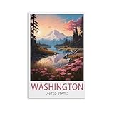LNUYITR Washington Vintage-Reiseposter, 20 x 30 cm, 