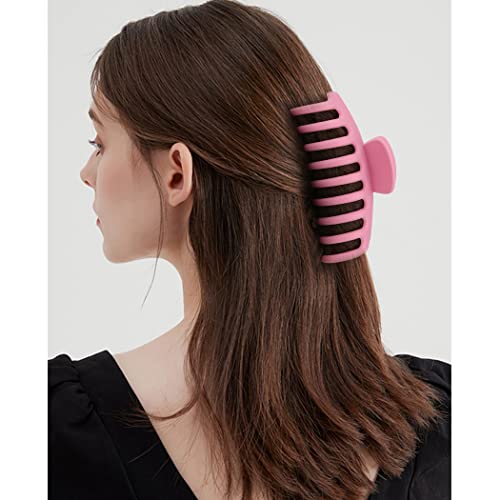 Whavel Pink Hair Clips Matte Claw Clips Large Hair Claws 4.3 Inch Claw Clip For Women And Girls Banana Clips Jaw Clips Strong Hold Hair Clips For Thick Hair(Pink) #TOP6