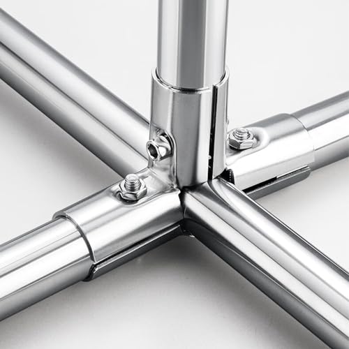 Image of 2 Sets 1inch,4 way Pipe Clamp, 4-way Metal Connectors, for 4-Way Pipe Clamp end Rail Clamps (for 1 inch or 25MM OD, Silver)