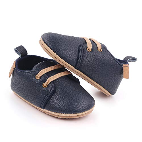 Enteer Baby Boy Shoes Soft Sole Leather Baby Sneaker Navy Us 4 #TOP5