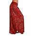 Maiyifu-GJ Women's Floral Print Harem Yoga Pants Comfy Wide Leg Hippie Palazzo Trousers Summer Casual Soft Boho Lounge Pant (Red,XX-Large)