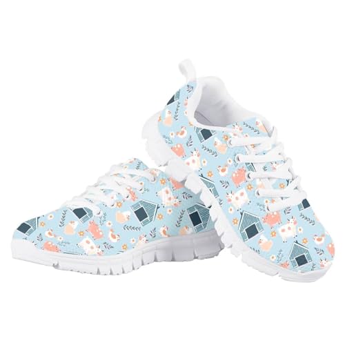 Animals Kids Lightweight Sneakers Boys Girls Lace Up Running Shoes Breathable Tennis Shoes for Little Kid Size11-13/ Big Kids Size1-5