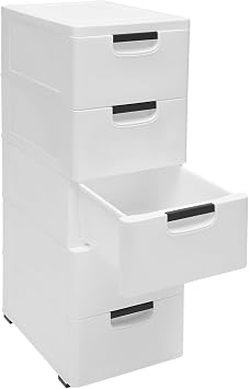 5 Drawer Rolling Cart, 15.75 * 11.81 * 33.07in Plastic Drawers Narrow Slim Plastic Storage Cabinet Dresser Storage Cabinet Vertical Tall Small Chest Closet Thickened Top Plate for Beside Beds