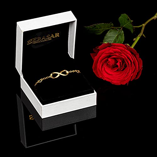 Serasar Anklets For Women Silver 925 Stable 18-Carat Gold Jewellery Ladies Anklet Girls Anklet Girls Jewellery Jewellery Box Gift Idea Mother's Day Gift Christmas #TOP1