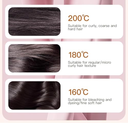 Mini plancha de cabello portátil recargable rosa miniatura 6