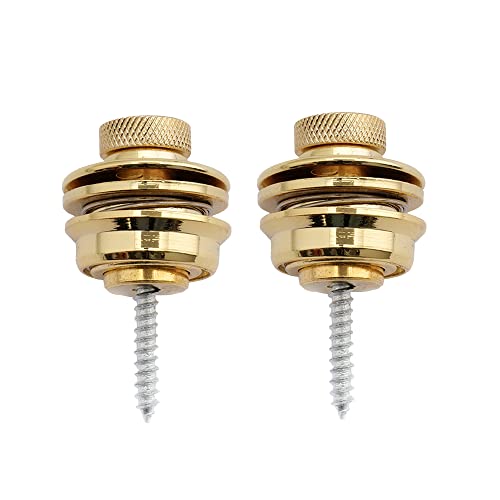 Musiclily 金属製 大きなストラップ ロックピンピン Security Strap Locks ギター/ベース用 ゴールド