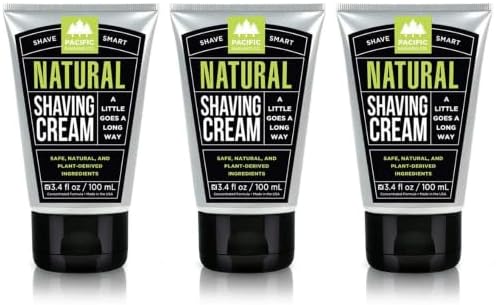 Pacific Shaving Company Natural Men's Shaving Cream, 3.4 Oz (3 Pack)
