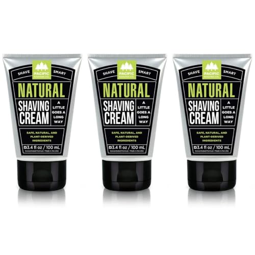 Pacific Shaving Company Natural Men's Shaving Cream, 3.4 Oz (3 Pack)