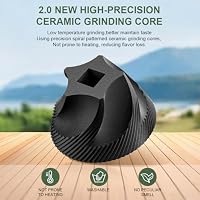HOTUT Manuelle Kaffeemühle, Handkaffeemühle mit hochpräzisen Keramik-Kegelmahlwerk, Externe Verstellbarer Mahlgrad von grob bis fein, Handmühle kaffee für Zuhause, Büro, Reise – Ansicht 5
